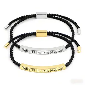Bracelet Don't Let The Hard Days Win, Unisex Braided Bracelet,  Remember who the F you are, Inspirational Bracelets for Men and Women