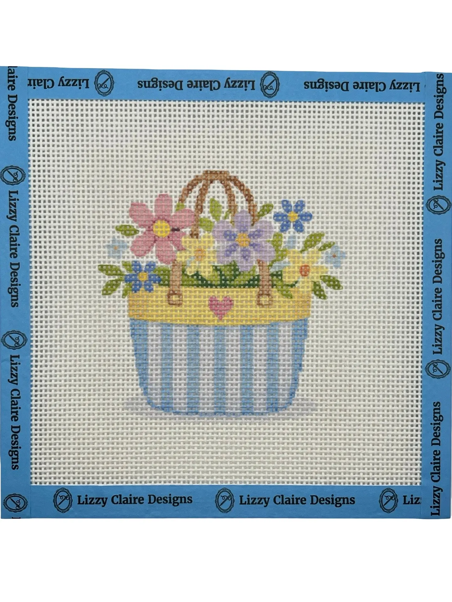 Mother's Day Basket - 13 mesh - 7 x 7 - Needlepoint Canvas