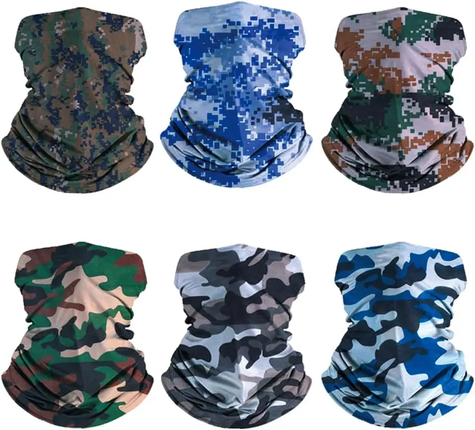 6-Pack Balaclava  Mask for Men & Women - UV Protection  Gaiter, Multi-Use Cycling Mask & Breathable Headband