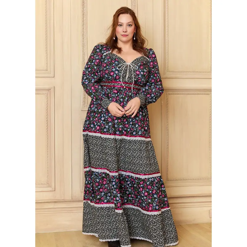 green maxi flowy dress Our Nostalgia Long Sleeve Maxi Dress Green
