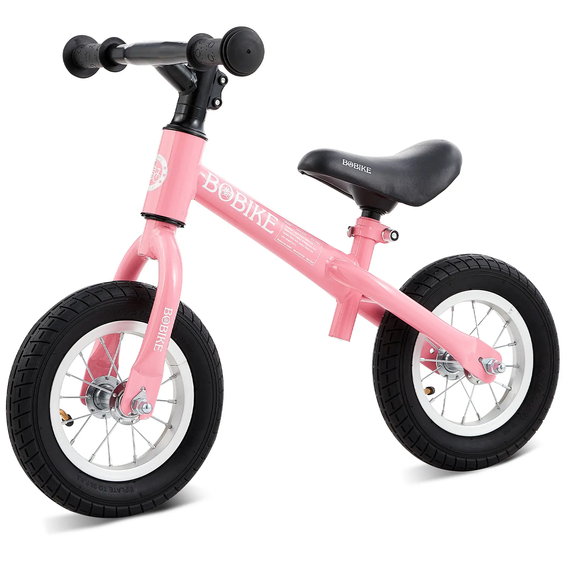 #Summerwins ， Bobike Toddler Balance Bike with Inflatable Rubber Tires, Kids Push Balance Bike Toys for 18 Month to 4 Year Old Boys Grils Adjustable Seat and Handlebar No-Pedal Training Bike Best Gifts