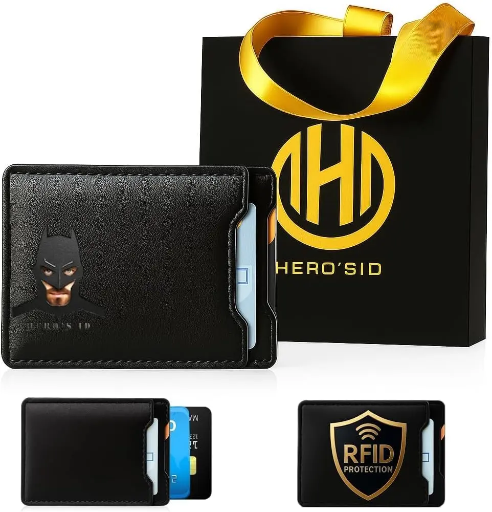 Bat Wallet-Personalized wallet Man Woman, Superhero Mask Slim (Card Holder),Bat ID Heroic wallet-Unique Valentine’s day Gift Birthday, Anniversary,Husband, Boyfriend,Father's day (Card Holder)Gift.