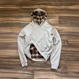 Waffleplaidfrontandbacktwowearstreethiphopsweater Womenswear Hoodie