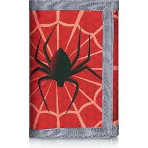 Wallet for Boys Girls, Trifold RFID Wallet with Key Chain and Zipper Pocket for  4-18 Novelty Birthday Gifts,  Pouch Purse for  Teens Outdoor -Web