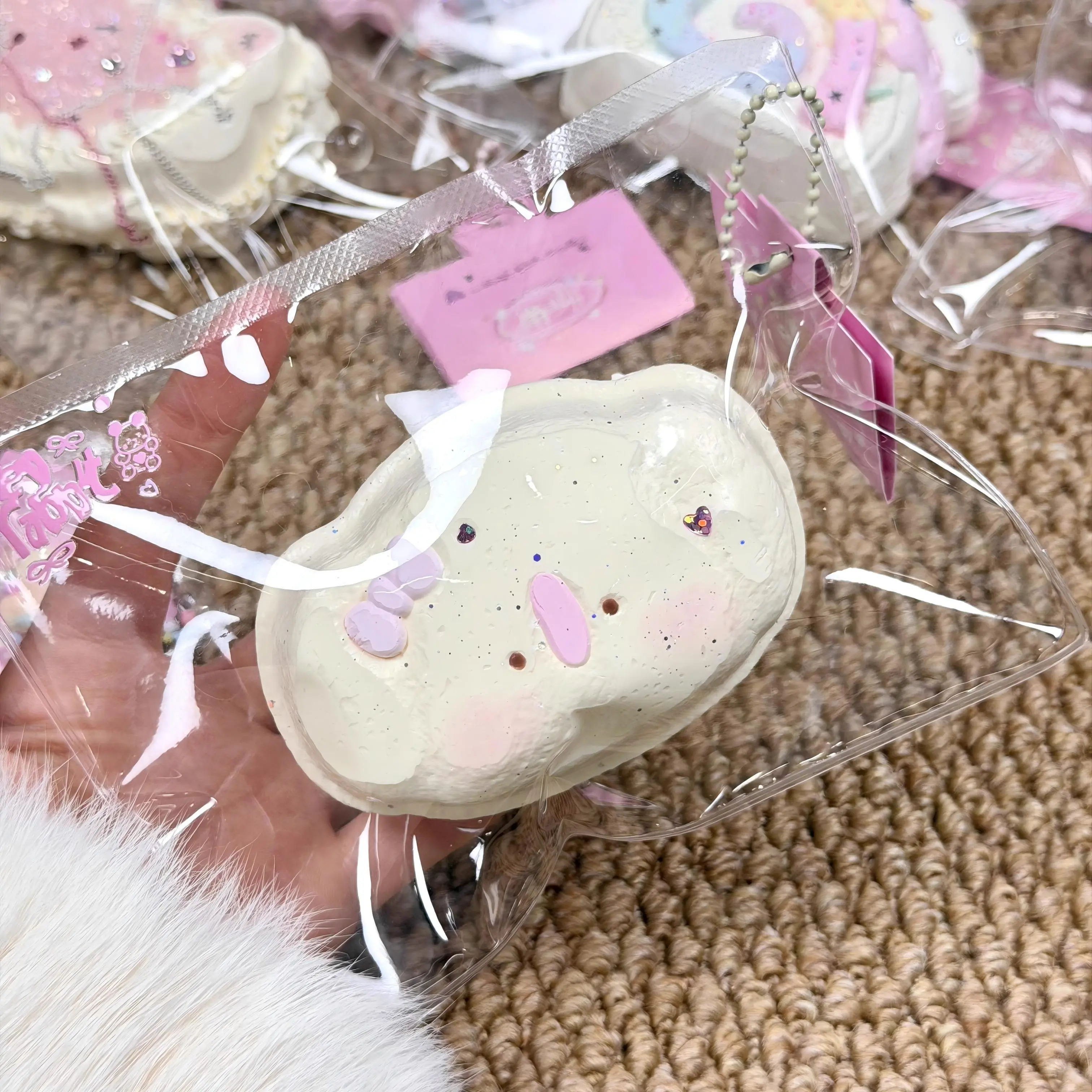 Creamy White Elephant Squeeze Toy — Soft, Plush Stress Relief IY Handmade Custom Design, Non‑Toxic Soft Silicone