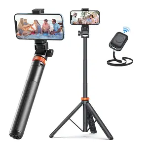61-Inch Professional Selfie Stick Tripod with Remote Control Enhanced Stabilized Stand Compatible for iPhone Android Portable Travel Design