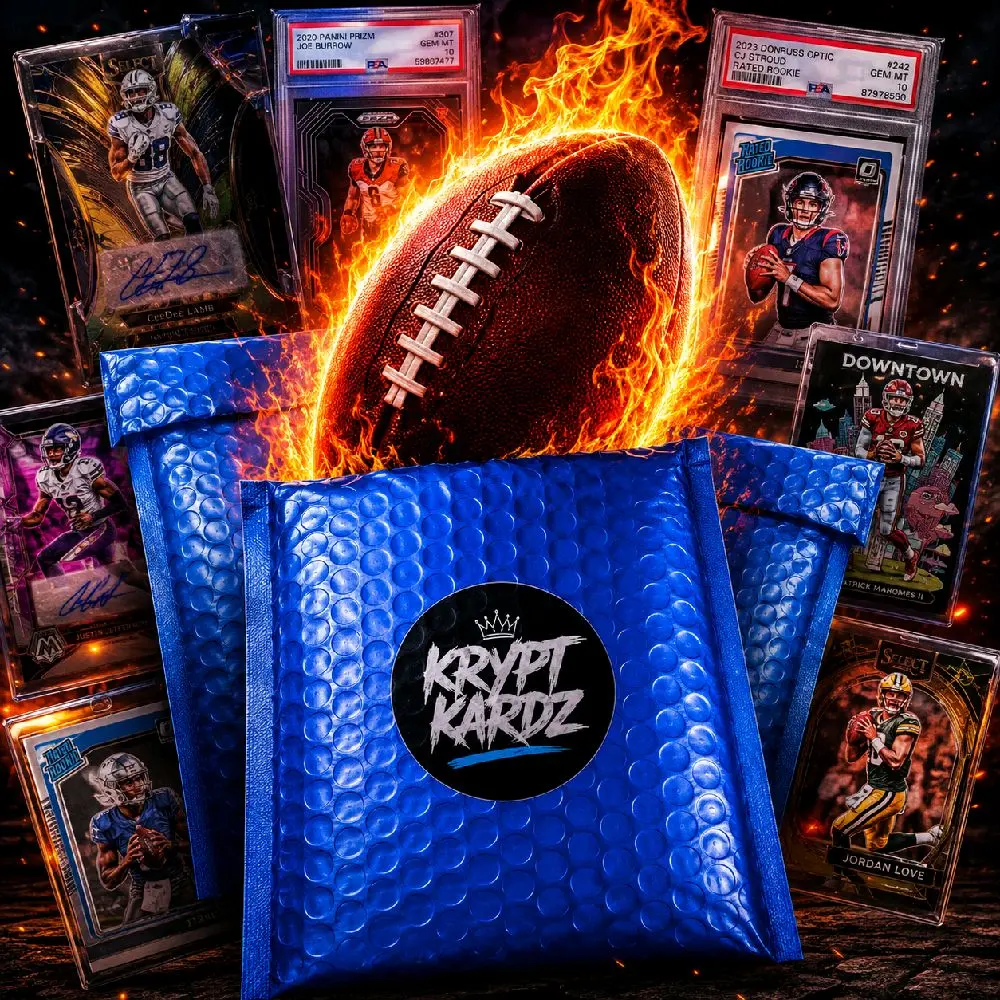 BLUE Bubble mailer containg 1 or 2 Football cards