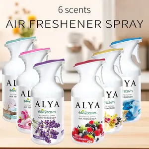 4 PCS (250/ML Each) Air Freshener Spray For Home, 6 Scents - With Lavender, Cool Linen, Magnolia, Mixed Berries, Ocean And Vanilla, Multi-Purpose Room Automatic Spray，ldeal For Car, Offce, Home, Bathroom, Fabric, Closet Fresh Scent