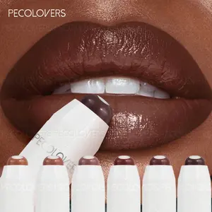 6pcs/set Cute Lipstick Nude Sandwich Moisturizing Non-stick Cup Lip Glaze Natural Long-lasting Nude Color Makeup Lip Balm Moisturizing Lip Gloss Base Glossy Balm Finish