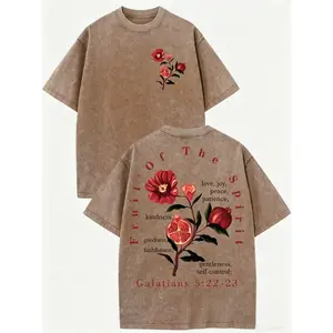 Fruit Of The Spirit Love Joy Peace Patience Kindness Goodness Faithfulness Gentleness Self Control Galatians 52223 Y2K Mens Pure Cotton Short Sleeve Printed Pattern Street Style Fun Pattern Fashion Trendy Loose Casual Celebrate Party Festival Gift