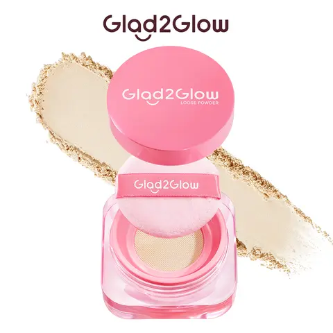 Glad2Glow Perfect Blur & Cover Loose Cosmetic Powder Makeup - Lightweight, Comfortable, Airy Blurring Effect, Oil Control, Soft Focus, Corn Starch Complexion Perfector, Silky Texture for Baking & Setting, Versatile Dusting Powder