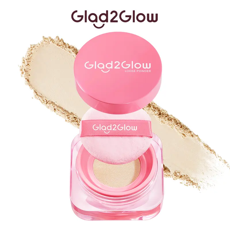 Glad2Glow Perfect Blur & Cover Loose Cosmetic Powder Makeup - Lightweight, Comfortable, Airy Blurring Effect, Oil Control, Soft Focus, Corn Starch Complexion Perfector, Silky Texture for Baking & Setting, Versatile Dusting Powder
