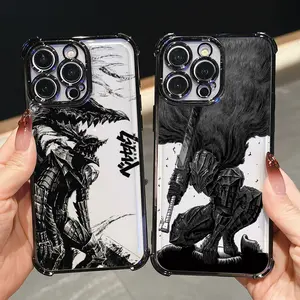Berserk Guts Hot Anime Phone Case for iPhone 17 16 15 14 Plus 13 12 11 Pro Max Samsung Galaxy S26 S25 S24 S23 S22 Anti-drop Transparent  Cover