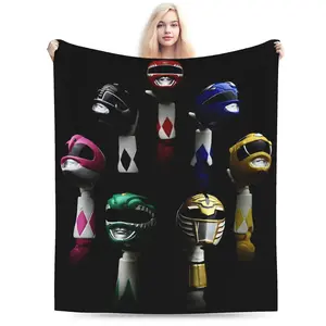 This flannel blanket features a Power Rangers-inspired design, modern and minimalist, is pill-resistant, soft and warm, making it an ideal choice for home or office use, and a perfect gift for friends and family. Its comfortable softness is suitable for s