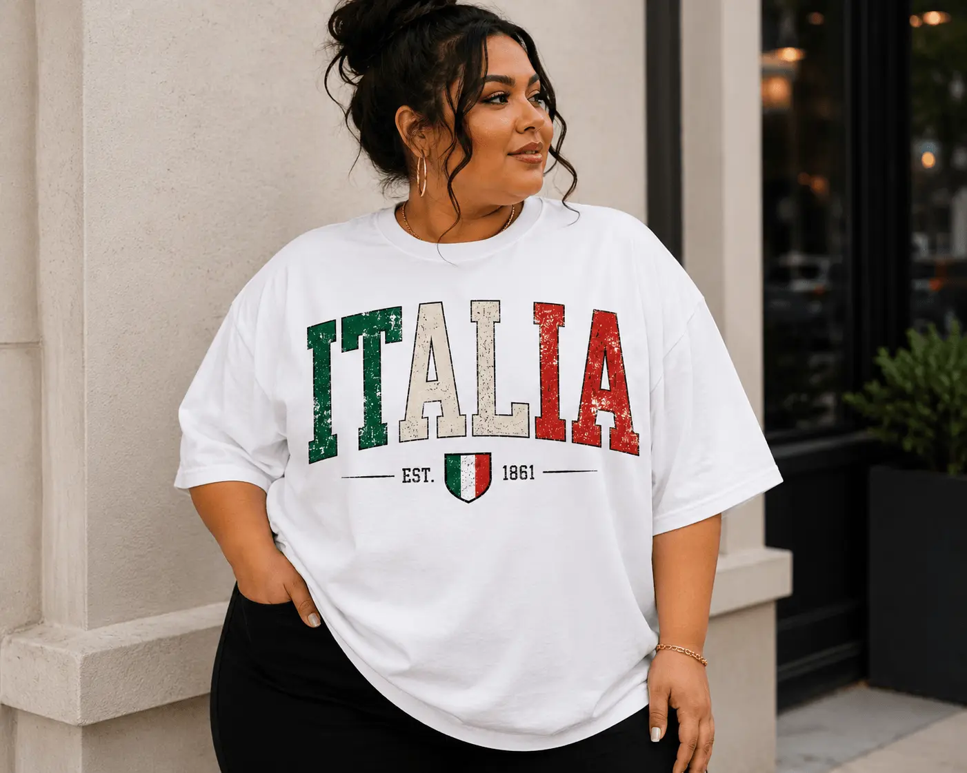 ITALIA Vintage Comfort Colors® Tee | Italian Heritage Shirt | Oversized Heavyweight Graphic T-Shirt Casual Cotton