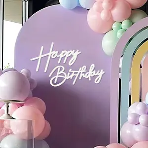 Happy Birthday Sign for Backdrop - Felt Happy Birthday Sign for Balloon Arch Birthday Party Balloon Arch Backdrop Decorations for Birthday Party  Shower - White