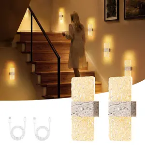 Smart LED Wall Lamp with Touch Dimming and Motion Sensor, 1200mAh USB Rechargeable Night Light, Wireless Magnetic Wall Light, Suitable for Stairs, Porch, Corridor, Bathroom, Bedrooms, Cabinets, Living Room, and Bar Cabinet