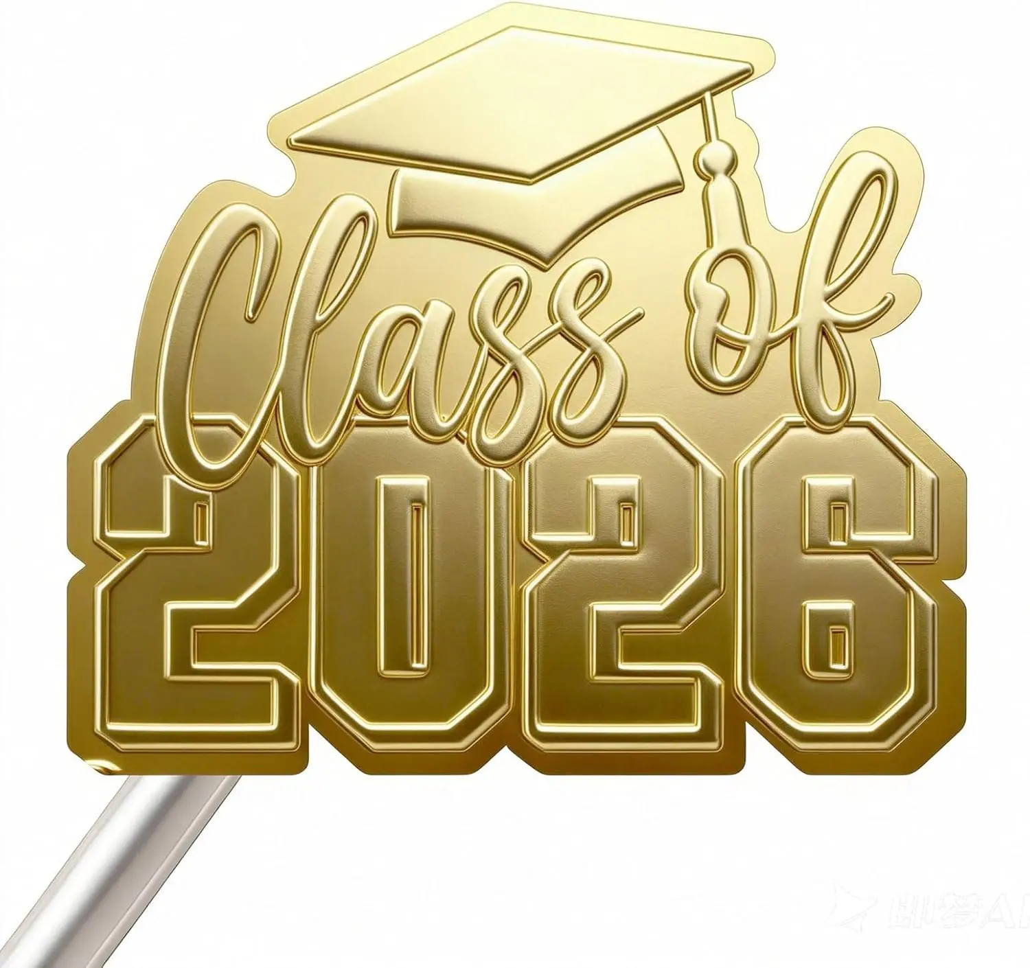 60pcs 2 Inch Clear Gold Foil Embossed Waterproof Vinyl Class of 2026 Graduation Stickers for Graduation Party Envelope Seals Congrats Gift Labels & Decorations