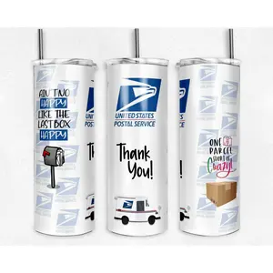 United States Postal Service white 20 OZ Stainless Skinny Insulated Tumbler