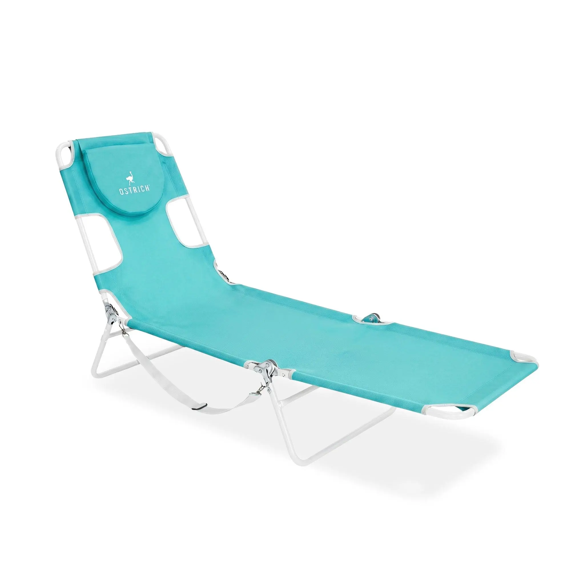 Ostrich The Original Chaise Lounge, Facedown Beach Pool Tanning Chair, Aqua