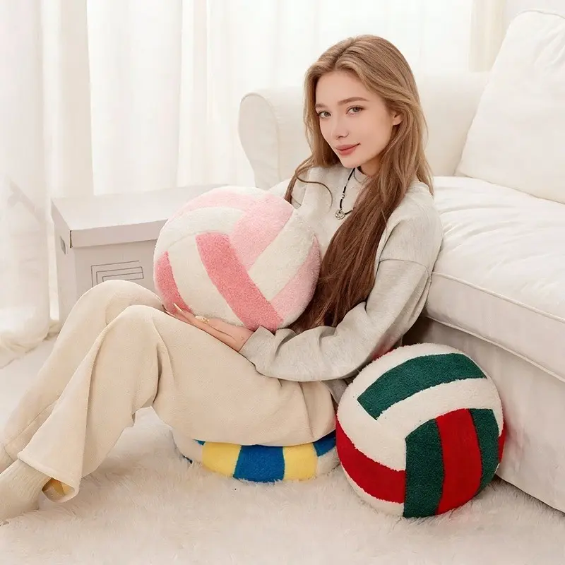 Soft Volleyball Pillow Cushion, Sports Theme Plush Decorative Throw Pillows, Ideal Gift for Bedroom & Room Decoration, Home