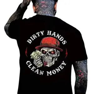 Dirty Hands Clean Money Shirt New Soft Comfortable 100% Cotton Men's Casual Crew Neck T-Shirt Menswear Tops Gift for Husband Made in USA Unisex, Fabric, Unisex