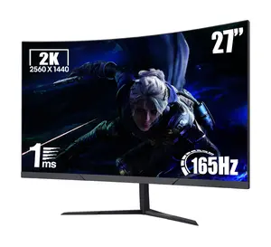 2K 165Hz Curved Gaming Monitor 27'' QHD 1440p Screen, AMD FreeSync, Flicker-Free Display – Ultra-Thin, Frameless Design for Smooth Gameplay #TikTokShopBacktoSchool