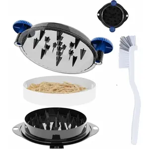 Chicken Shredder Tool Twist Pro - Large Meat Shredder for Chicken Breast, Pulled Pork, Beef with Upgraded Stainless Steel Spikes Wall Mounted Design  Kitchen Essentials Gadgets (Blue/Black)