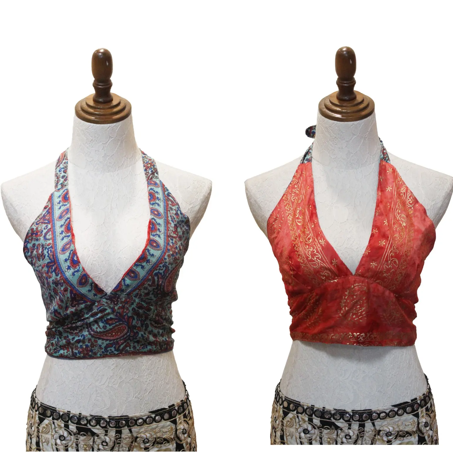 Reversible Bohemian Top for Women - Stylish Halter Neck Shirts with Vibrant Patterns & Comfortable Fit - Womenswear