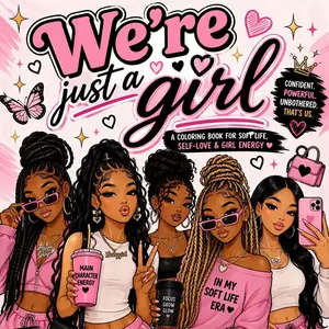We’re just a girl- Coloring book Colored Pencil