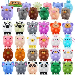24 PCS 3D Animal Pop Suction Fidget  Toys pop it fidgetstoys autism sensory Transformable Fidget