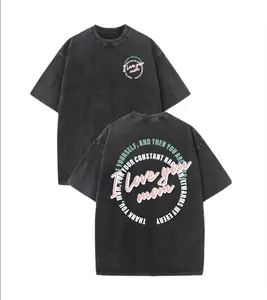 I Love You Mom Graphic T-Shirt, Vintage Washed Distressed Oversized Mother's Day Tee, Retro Mom Appreciation Streetwear Top for Women, Best Mom Gift & Mother's Day Celebration Shirt