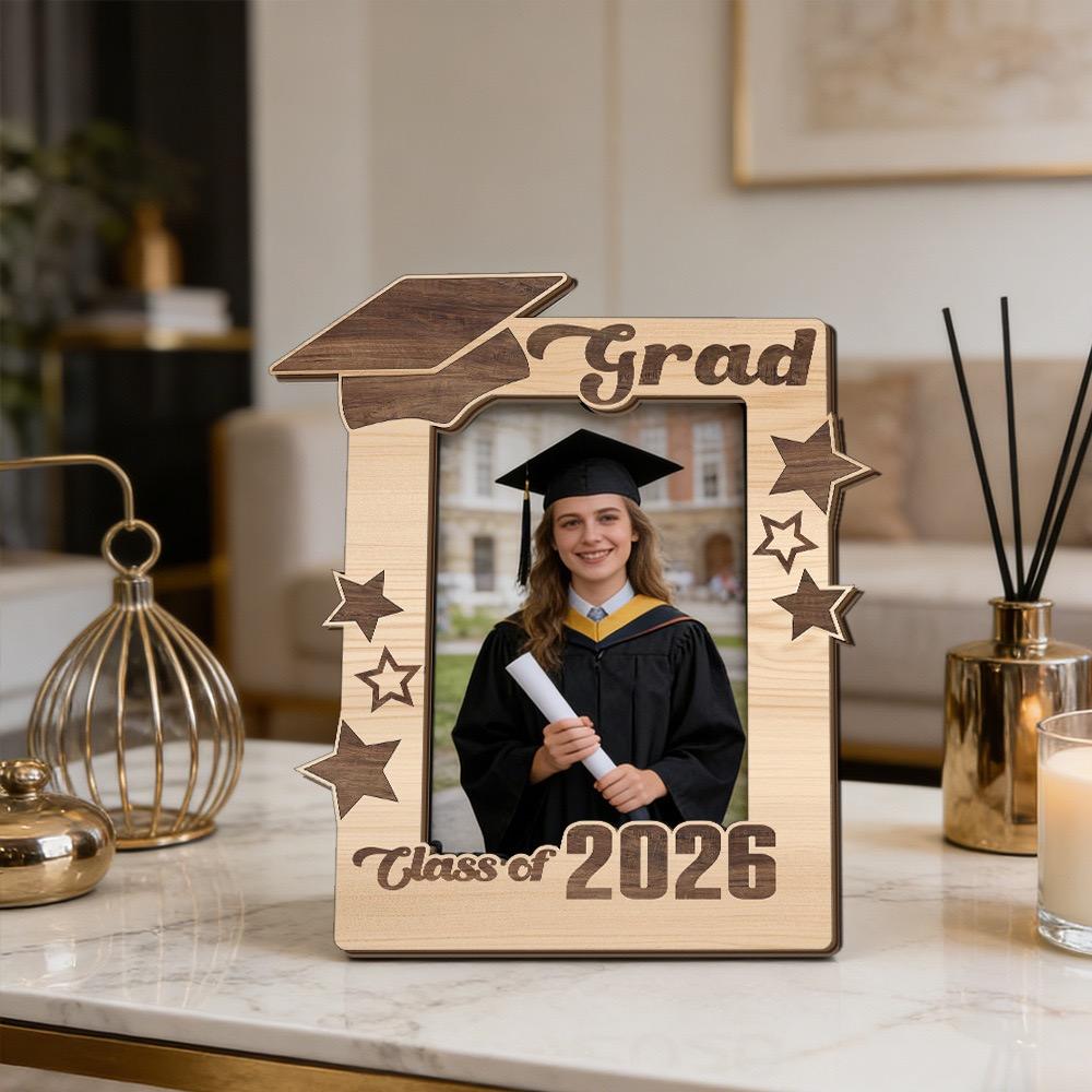 2026 Graduation Wooden Photo Frame , Commemorative Keepsake & Gift for Graduates,Perfect for Daughters, Sons, and Friends,Boyfriend,Girlfriend,Brother