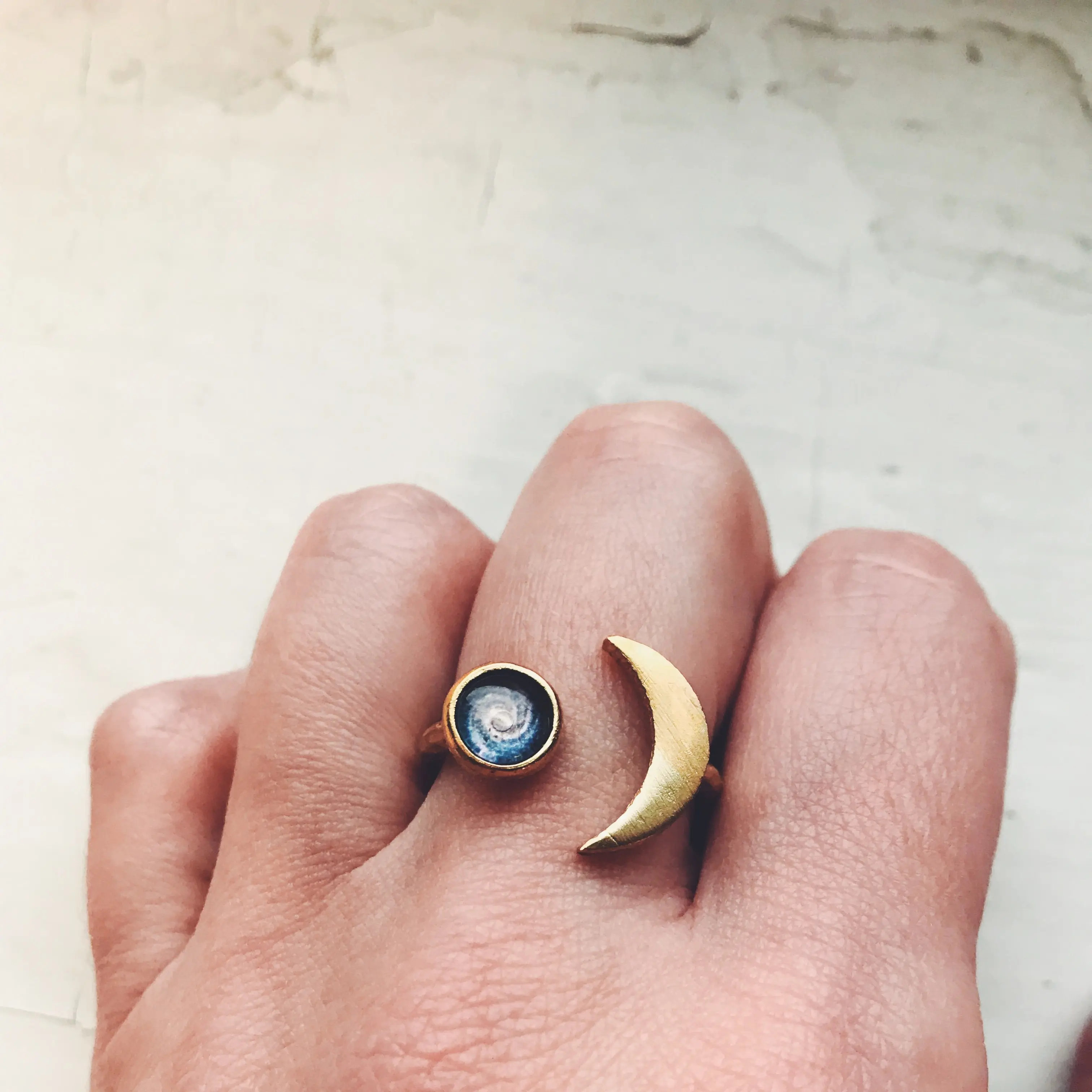 Crescent Moon Galaxy Space Ring