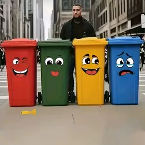 4 sheets/Set Cartoon Face Stickers, Wall Decal, Self-Adhesive, Household, Plastic Surface Compatible, Removable, Home Decor Suitable for Trash Can, Wall, Refrigerator, Glossy Finish, Decorative