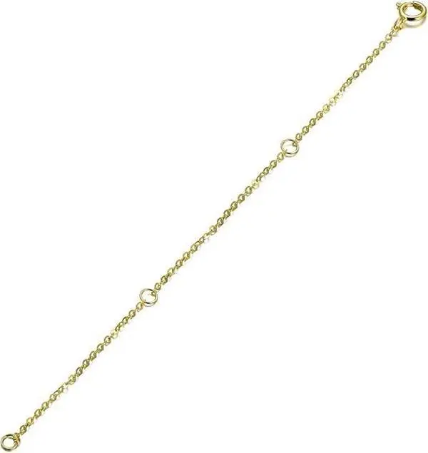 14K  Chain Extender for Women, Yellow /White /Rose  Adjustable  Necklace Anklet EXtension Chain,  in 2/3/4 Inch