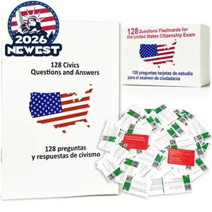 2026 US Citizenship Flash Cards: Study Guide: American Citizenship (Spanish & English). 2026 USCIS 128 Questions and Answers Flash Cards
