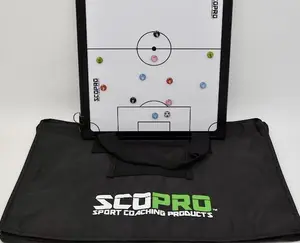 SCOPRO Tactical Bundle 24"x20" Double Sided Dry Erase Magnetic Coaching Board with Carrying Case & Numbered Magnets for Soccer Coaches