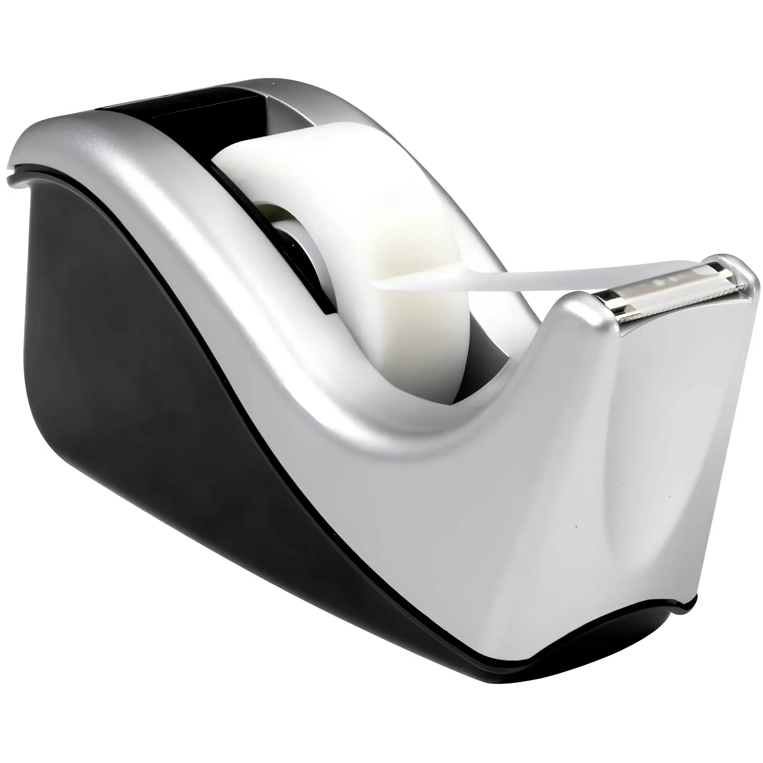 Desktop Tape Dispenser Two-Tone Heavy Duty Office Tape Holder with Non-Slip Base, Desktop Adhesive Tape Cutter for Home, Office, School, Gift Wrapping, Packaging, Crafts & Everyday Desk Supplies