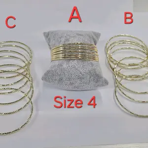 Bangle Bracelet Set 7 Pcs Goldfield.          Size 4                                                       Diameter 2.25"                                             Wide 2.00"