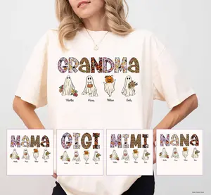 Personalized Halloween Mama Shirts, Halloween Mama Sweaters, Spooky Mama Sweatshirts, Custom Name Shirts, Halloween Mom Grandma Mimi Shirts