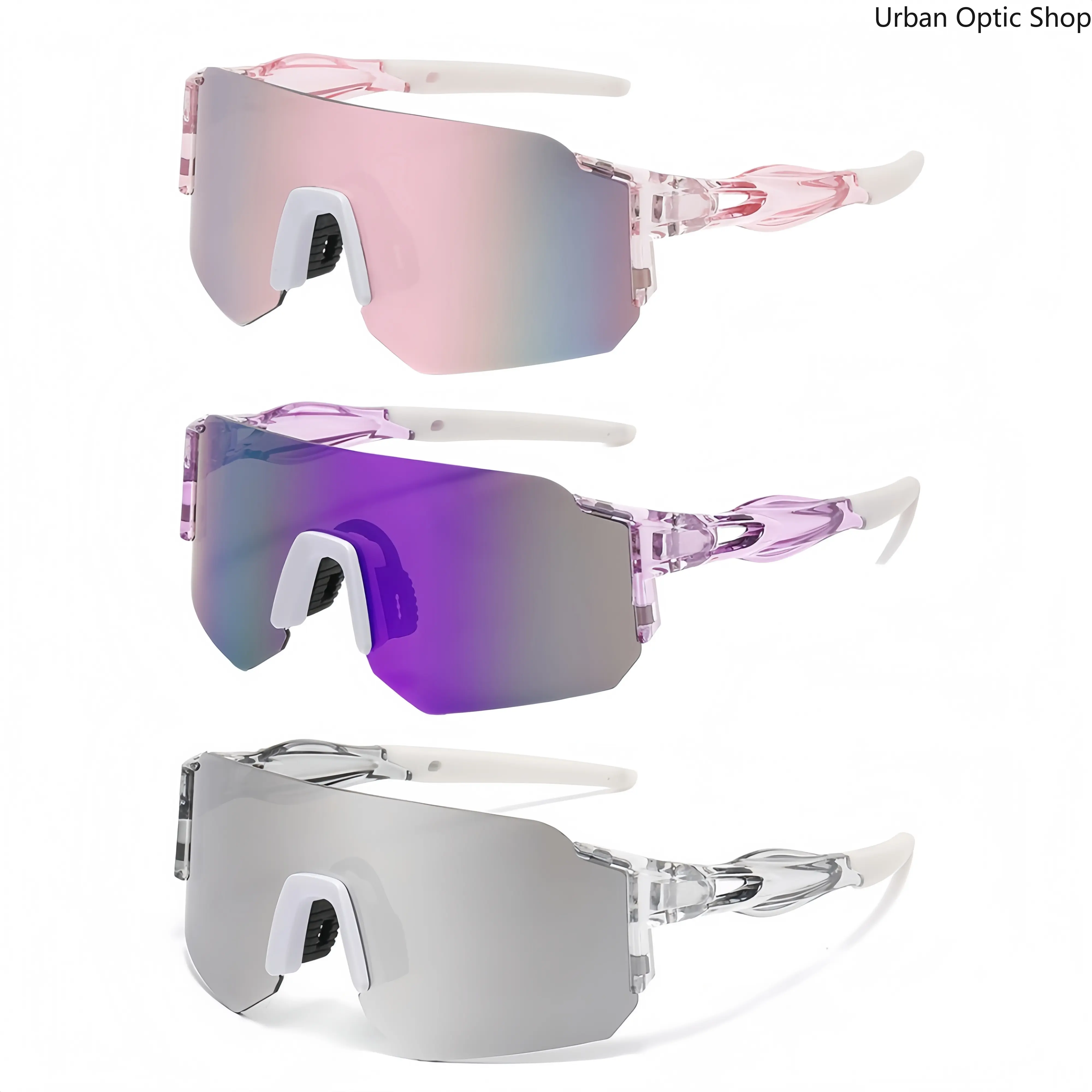 3-Pack Lightweight Sports Shades - Windproof Outdoor Eyewear, UV400 Men's Frames, Hiking Running Sunglasses for Cycling, Hiking