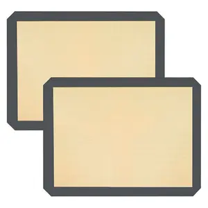2 Pack Silicon Baking Mats, 16.5"x11.6" 2-Pack Reusable Silicon Baking Mat Sheet, Baking Sheets Non-Stick, Food Safe Baking Mats Can Be Used For Baking Cookies, Bread, Pizzas Silicone