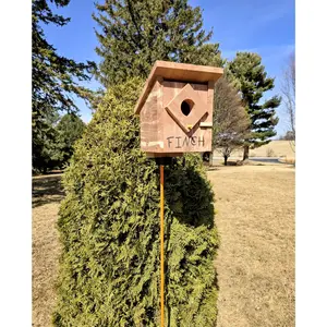 Finch Cedar Birdhouse - Handcrafted 3/4 Inch Red Cedar with Air Ventilation, Built-in Latch, Functional Door for Easy Cleaning, Lifetime Warranty