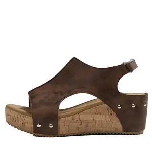 Nest Foot Trendy Women's Adjustable Fisherman Wedge Sandals - Soft PU Leather, Breathable Thick Sole Casual Summer Shoes