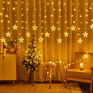Twinkle Star 160LED Curtain String Lights, Window Curtain Fairy String Lights with 8 Flashing Modes Christmas Decoration for Wedding Party Home Garden Bedroom Outdoor Indoor Wall Decorations Led Light Backlit(Not Including Batteries)