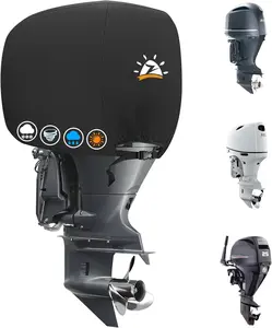 Outboard  Cover, 600D Boat  Cover  & Heavy Duty, Fade-Resistant Boat Engine Cover - Fit for  115-225 , Black
