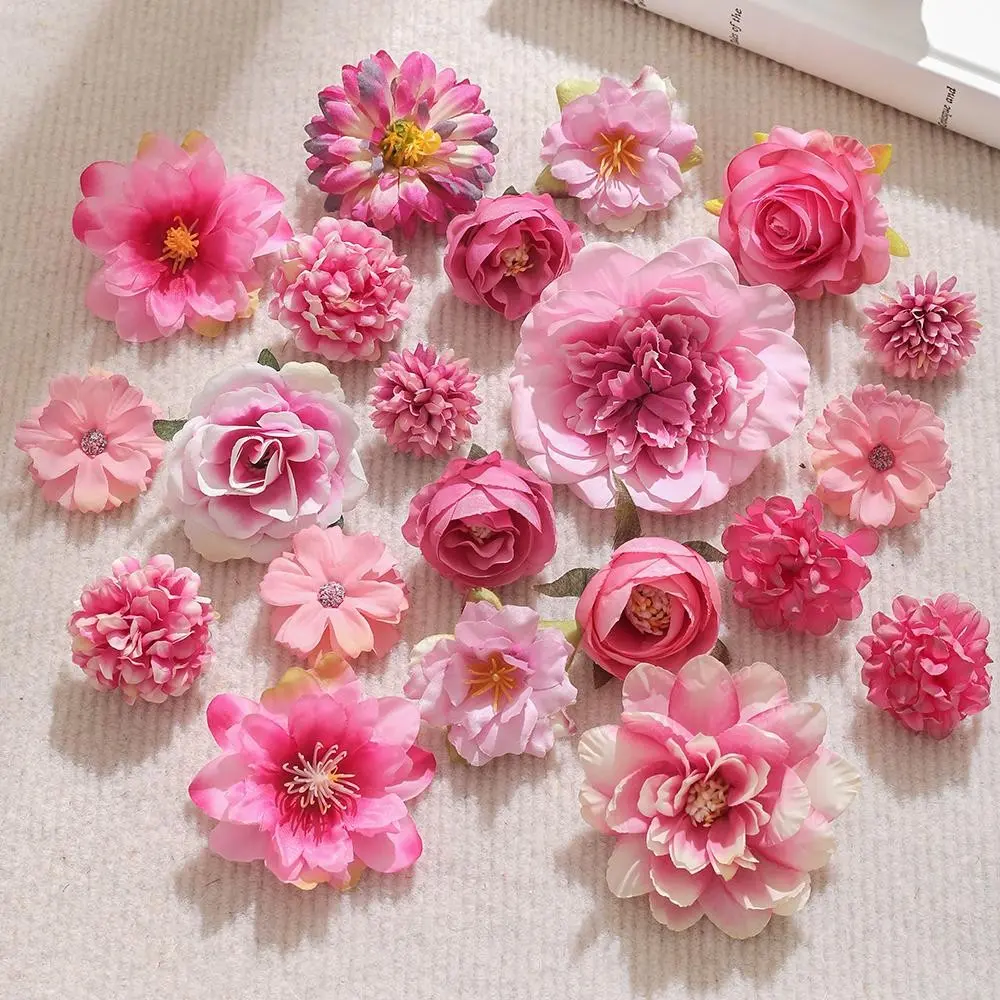 21pcs Artificial Flower DIY Material Kit, Clothing Hat Hairpin Headpiece Accessories, Wedding Decoration DIY Floral Decoration Decorative Faux Flower Fake Flowers Setsummerv ibes graduation