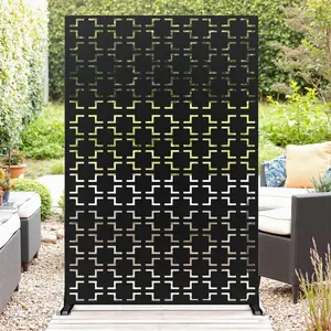 【GARVEE】Set of 3 outdoor privacy screens, 180 x 120 cm (H x W), room divider, steel partition panel, decorative privacy screen for garden, balcony, terrace, block