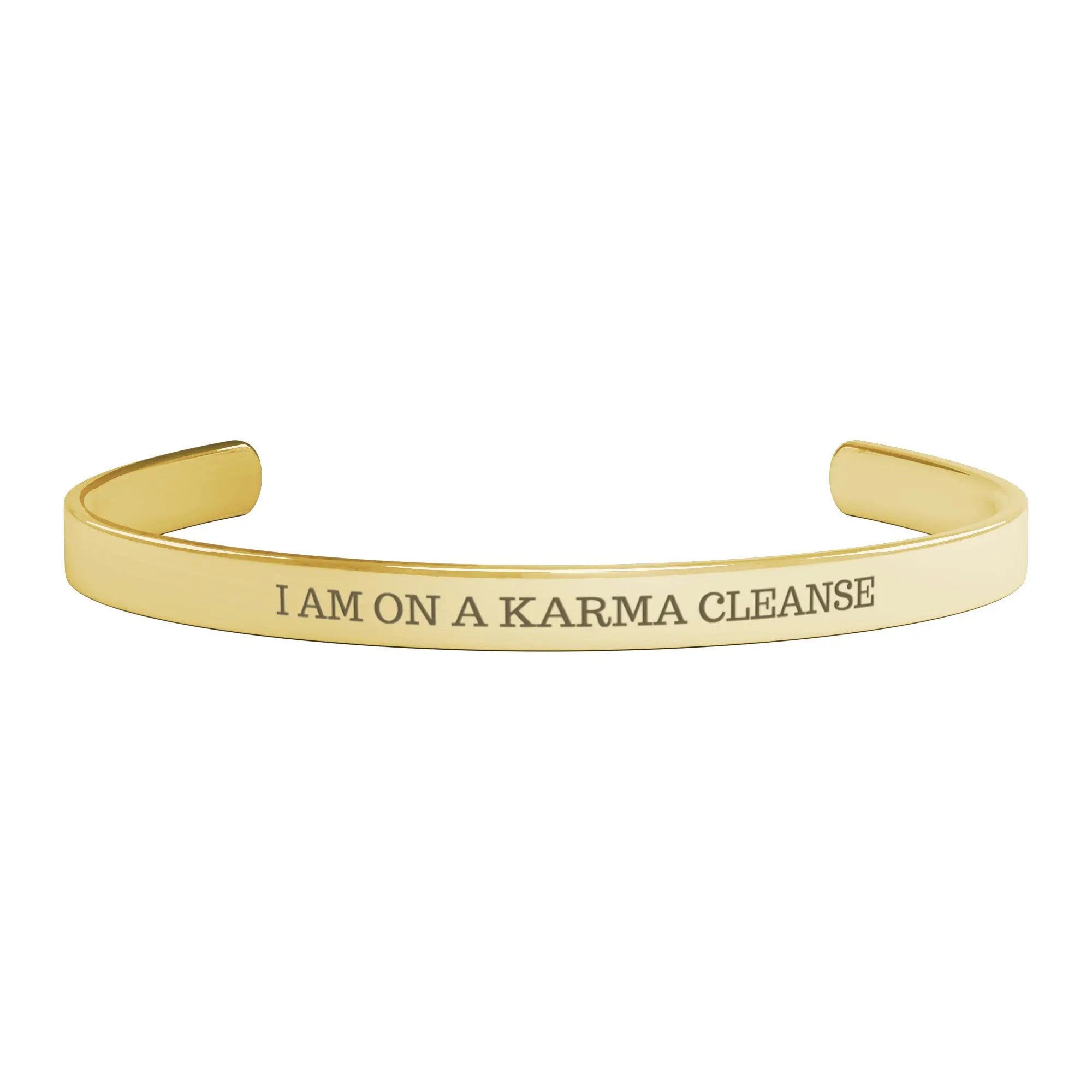 I AM ON A KARMA CLEANSE Bracelet in Gold with Lettering Design